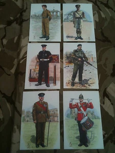 Juego de 6 Postales Militares 1er Regimiento del Príncipe de Gales Yorkshire por Alix Baker - Imagen 1 de 7