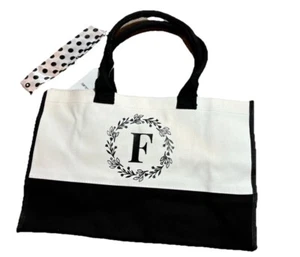 Canvas Tote Bag Personalized Garland Lettering Embroidery Monogram Gifts Outdoor - Picture 1 of 4