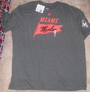 NUEVA MLB Miami Marlins Camiseta Bander para Hombre 2XL XXL Suave Majestic NUEVA CON ETIQUETAS - Imagen 1 de 1