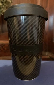 Genuine Audi Sport Porcelain Carbon Travel Mug - Picture 1 of 7