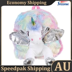 Kindergarten Children Horn Horse Backpack Travel Cute Knapsacks (Silver) AU - Picture 1 of 9