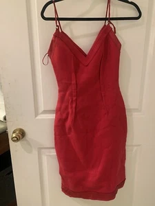 Iconic Prada lipstick Red Wool And Silk Grosgrain Dress Sz 40 - Picture 1 of 7