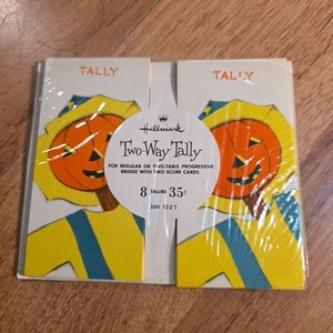 Vintage Halloween Jack-o-Lantern Bridge Tally Cards Unused Hallmark Jol - Picture 1 of 4