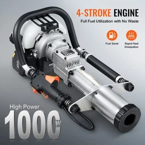 37cc Gas Powered T Post Driver 4 Stroke Fence Piling Tool with 3 Heads - Picture 1 of 8