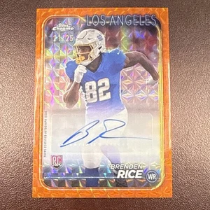 2024 Topps Chrome Football Brenden Rice #RA-BRI Auto 21/25 Orange Refractor RC - Bild 1 von 2