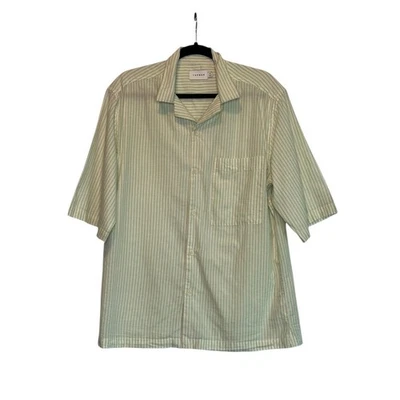Topman cream green stripes short sleeves casual shirt size Small - Image 1 of 4
