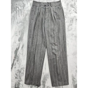 Vintage Lizwear High Rise Pleated Trouser Pant Size 8 Black Office Career Preppy - Picture 1 of 12
