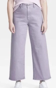 Pantalones de mezclilla para mujer Universal Thread talla 2 tiro alto marinero pierna ancha tobillo púrpura - Imagen 1 de 6