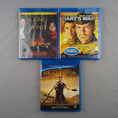 Blu-ray Movie Bundle: Gone With The Wind (NEW), Hart's War (NEW), Gladiator - Image 1 of 3