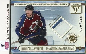 2001-02 Titanium Double-Sided Patches #11 Milan Hejduk/Chris Drury 009/219 - Picture 1 of 2