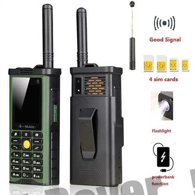 Unlocked Four Sim card 4 standby Mobile Phone Outdoor call Flashlight Power Bank - Image 1 of 4