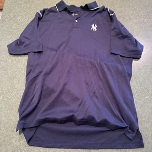 New York Yankees Polo Shirt Men’s L Blue Antigua Golf Short Sleeve Cotton MLB - Picture 1 of 2