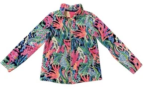 Lilly Pulitzer Bringing Mermaid Back Size Medium 6–7 Velour Zip Up Jacket - Picture 1 of 5
