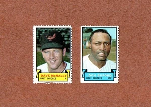1969 Topps Stamps Lot (2) Orioles Dave McNally Don Buford  (EX) - Picture 1 of 2