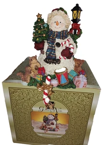 Grandeur Noel 665003 Christmas Snowman Stocking Holder Hand painted W/Box Used - Picture 1 of 7