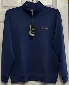 Donald Ross Falkirk 1/4 Reißverschluss Golf Langarm Pullover, Medium, Denim, Neu mit Etikett - Bild 1 von 3