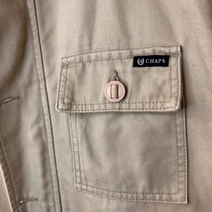 Chaps Y2K Mens Large Tan Cotton Blend Barn Chore Work Coat Jacket Lined - Picture 1 of 24