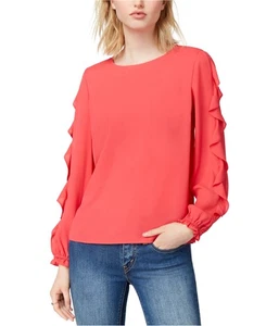 maison Jules Womens Ruffled-Sleeve Peasant Blouse, Pink, XX-Small - Picture 1 of 1