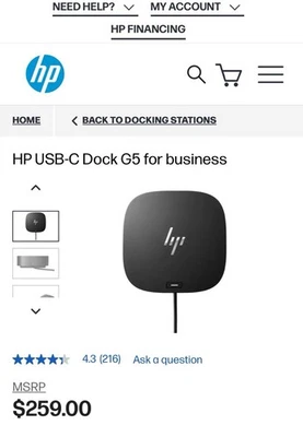HP USB-C Dock G5 Docking Station 5TW10AA DP HDMI GbE 100W PD New Sealed Box - Image 1 of 4