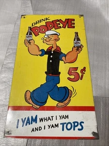 DRINK POPEYE SODA POP WERBESCHILD METALL 9x16 - Bild 1 von 6