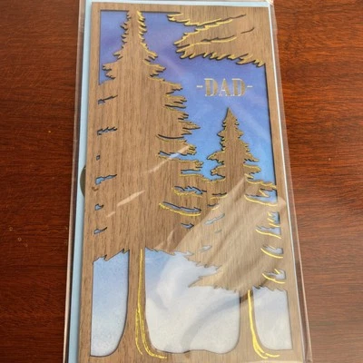 Papyrus Father’s Day Card | Die Cut Wood Trees- NEW SEALED - FREE SHIPPING - Image 1 of 4