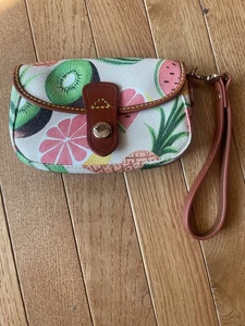 Dooney & Bourke Tutti Frutti   Wristlet Purse Vintage Pineapple Watermelon Kiwi - Picture 1 of 10