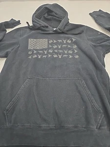 Columbia PHG Hoodie Pullover Fleece Mens Brown USA Med Flag Logo - Picture 1 of 8