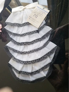Col ancien jabot plis froufrous étiquette frivolité vintage nylon neuf T5-15 - Picture 1 of 4