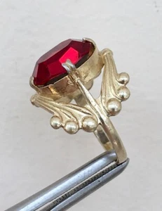 Ring Nr. 44 Vintage roter Stein silber 875 ☆ UdSSR Ring 6 Größe 16,50"" 3,64 gr - Bild 1 von 24