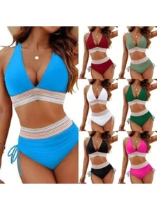 Women Push Up Swimsuit High Waist Tummy Controlled Bathing Suit V Neck Swimsuit - Bild 1 von 36