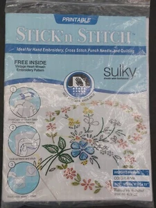 Sulky Stick'n Stitch Printable Self Adhesive Wash Away 12 Sheets White 8.5"×11" - Picture 1 of 10