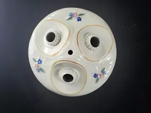 VINTAGE CEILING FIXTURE PORCELIER TRIPLE FLORAL LIGHT FXITURE COLLECTIBLE HOME - Picture 1 of 12
