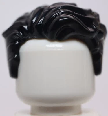 Lego Black Minifig Hair Swept Left Tousled - Image 1 of 3