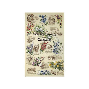 Stow Green Country Flowers Of Cotswolds Tea Towel - 100% Cotton Dishcloth - Picture 1 of 1