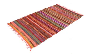Alfombra Chindi, área de decoración de pisos alfombra de trapo decoración del hogar alfombra india bohemia NARANJA - Imagen 1 de 9