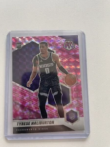 2020-21 Panini Mosaic Tyrese Haliburton Pink Camo Prizm RC Rookie Kings Pacers - Bild 1 von 2