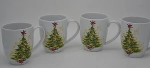 Pottery Barn Christmas Tree Kaffee Gobelet Tassen 4er Set mit Originalkarton - Bild 1 von 10