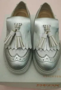 GEOX THYMAR silver argento scarpe Bambina mis. EU 28 US 10,5 - Foto 1 di 4