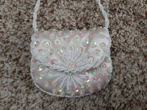 Girls Teenagers Pakistani Indian Desi Purse Pearls Handle Shiny Party Cute Beads - Picture 1 of 4