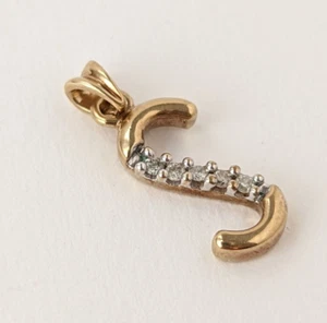 Vintage 9ct Gold Natural Diamond Initial S Pendant Charm Small Letter ID - Picture 1 of 6