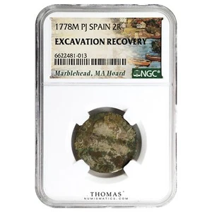 Coin - Spain Carlos III 1778 - 2 Reales Madrid Treasure MarbleHead Hoard - NGC - Picture 1 of 2