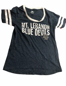 Mt. Lebanon High School Women's Blue Devils Tee - S/L - Blue - C446 - Picture 1 of 2