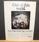 Vintage 1969 Print AD Advertisement Art Poster SONY Tape Recorder 10x13