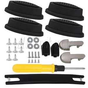 4Pcs Suitcase Side Stud Feet Pad Bracket Plastic Holder with 7.87inch Handle - Picture 1 of 6