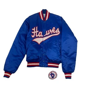 Vintage 80’s Starter Wisconsin Baseball Association Hawks WBA Satin Jacket Sz L - Picture 1 of 17