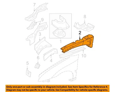 CHRYSLER OEM 00-05 Neon Fender Structural Components Rails-Upper Rail 5008380AC Foto 1 de 2