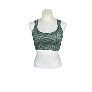 FREELY SPORTS BRA SIZE S GREEN LEOPARD PRINT, YOGA - Picture 1 of 7
