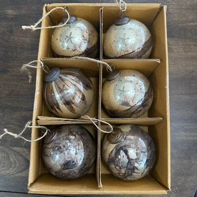 ORNAMENTOS ANTIGOS DE BOLA DE OURO E LATÃO SOPRADO BOCA DE CELEIRO DE CERÂMICA 4" DIAMANTE - Imagem 1 de 4