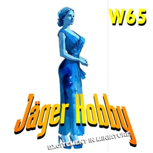 W65 - Elegante mujer de pie en vestido de noche | Figura femenina modelo a escala - Imagen 1 de 29