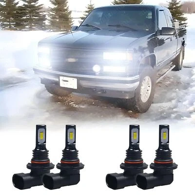 Kit combinado de bombillas LED de haz alto bajo para Chevy C1500 2500 3500 1990-98 6000K Foto 1 de 4